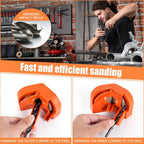 Arenzza multipurpose drill bit grinding sharpener in a tools and garden setting, showcasing the compact tool with grinding parts.