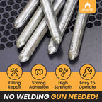 Arenzza low temperature universal welding rod for tools and garden applications, shown in a close-up image.