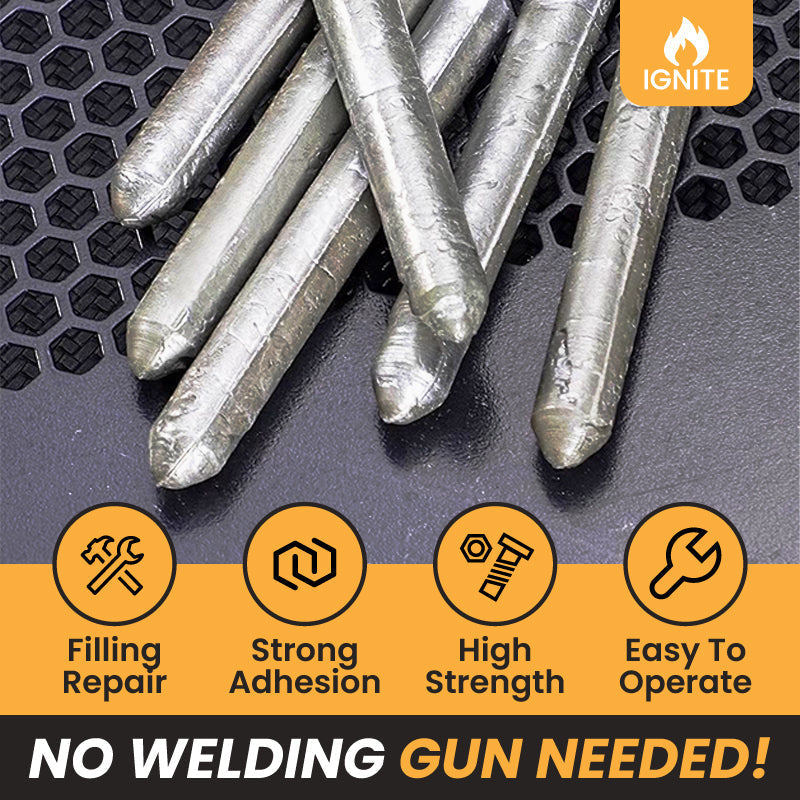 Arenzza low temperature universal welding rod for tools and garden applications, shown in a close-up image.
