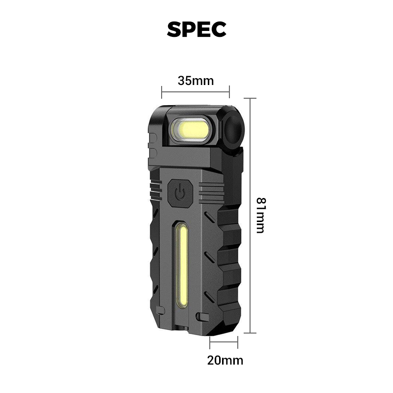 Arenzza LED work light with 180° rotating head, bright illumination for tools and garden tasks, compact and durable design