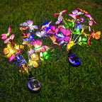 Arenzza solar outdoor butterfly lights in a garden setting, decorative garden tools and lighting for outdoor decoration.