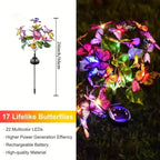 Arenzza solar outdoor butterfly lights in garden, decorative tools and garden lighting with colorful butterfly design for outdoor decor