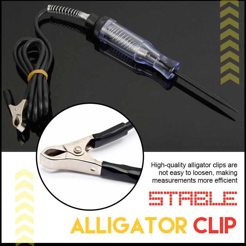 Arenzza Car Voltage Test Pen for automotive electrical testing, handheld tool with red and black probes and digital display