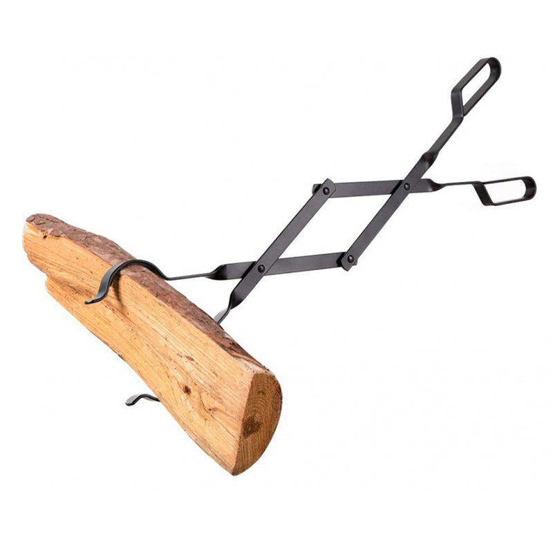 Arenzza durable foldable firewood tongs with ergonomic handles, ideal for safely handling firewood in gardening and outdoor chores.