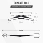 Arenzza durable foldable firewood tongs with metal handles and gripping ends, designed for safely handling firewood in the garden.