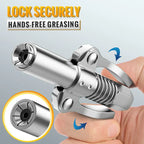 Arenzza high pressure dual handle grease gun coupler for tools and garden equipment, showing the durable metal fitting and handles.
