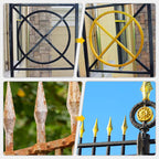 Arenzza weather-resistant water-based gold paint can with a brush applicator, suitable for tools and garden projects.