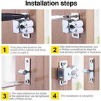 Arenzza stainless steel cabinet door snaps, tools and garden hardware, shown in a close-up image with multiple snaps on a white background.