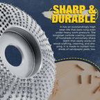 Arenzza premium wood carving disc with sharp blades for fast, easy wood cutting, compatible with standard grinders.