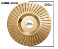 Arenzza premium wood carving disc attached to a grinder, showing sharp cutting edges for fast wood removal in tools and garden projects.