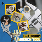 Arenzza multifunctional bathroom wrench tool with adjustable grips, suitable for plumbing repairs, in a close-up shot.