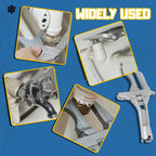 Arenzza multifunctional bathroom wrench tool with adjustable handles and various attachments for plumbing and maintenance tasks.