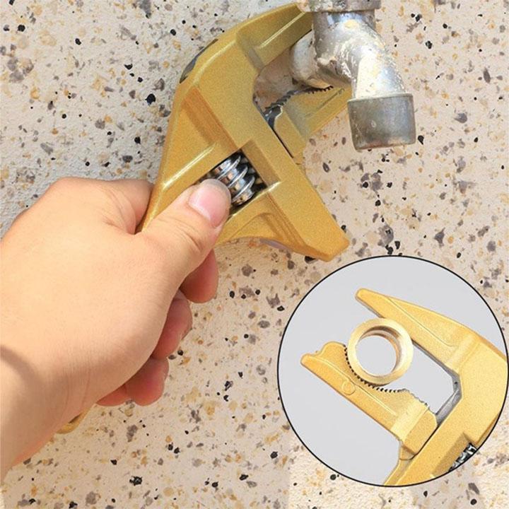 Arenzza multifunctional bathroom wrench tool with adjustable gripping arms, ideal for plumbing and bathroom repairs.