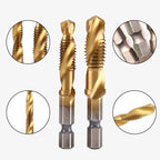 Arenzza 6-piece multipurpose compound spiral tap set for drilling and threading in tools and garden applications.