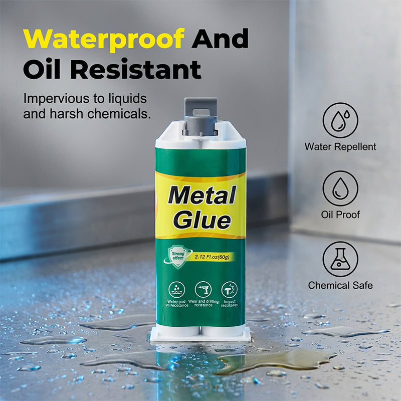 Arenzza High-Strength AB Metal Repair Glue in a tube, suitable for tools and garden repairs, shown on a white background.