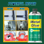 Arenzza High-Strength AB Metal Repair Glue in a tube, ideal for tools and garden repairs, shown with the cap removed.