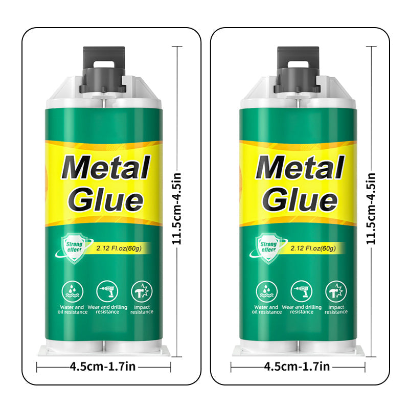 Arenzza high-strength AB metal repair glue in a tube, suitable for tools and garden repairs, shown on a white background.