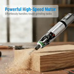 Arenzza portable electric polishing and grinding kit for tools and garden projects, featuring multiple attachments and compact design.