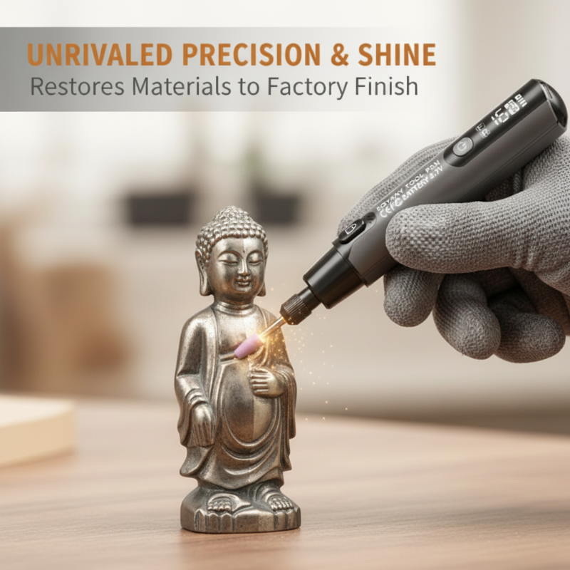 Arenzza portable electric polishing and grinding kit with various attachments for tools and garden projects.