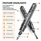 Arenzza portable electric polishing and grinding kit with multiple attachments for tools and garden projects.