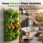 Arenzza space-saving vertical planter bags for gardening, hanging or standing, made of durable fabric for indoor or outdoor use.