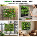 Arenzza space-saving vertical planter bags for gardening, featuring multiple pockets for plants, ideal for tools and garden organization.