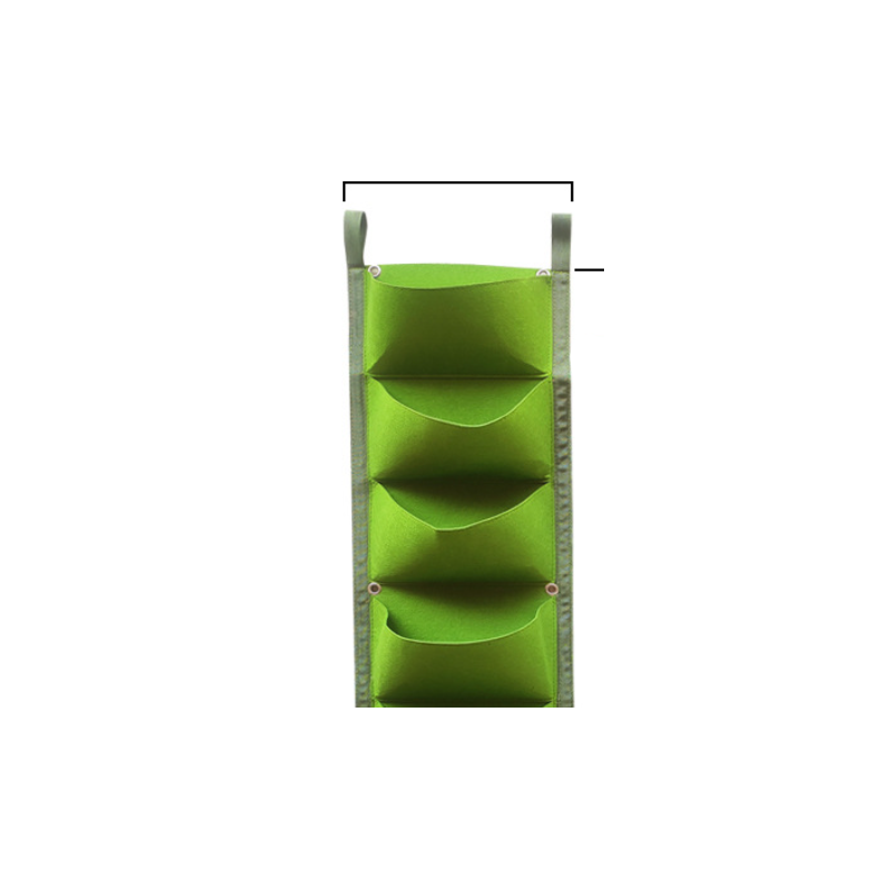 Arenzza space-saving vertical planter bags for gardening, displayed hanging on a wall with lush green plants.