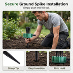 Arenzza 360° garden irrigation sprinkler with adjustable nozzle, watering lawn, flower beds, and crops effectively.