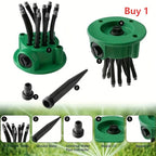 Arenzza 360° garden irrigation sprinkler with adjustable nozzle, water-saving design, ideal for lawns, flower beds, and crops.