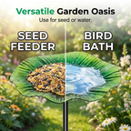 Arenzza vibrant garden flower stake bird feeder with colorful flowers and a bird figure, perfect for nature-loving garden decor.