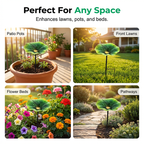 Arenzza vibrant garden flower stake bird feeder with colorful flowers and birds, perfect for nature-loving outdoor spaces.