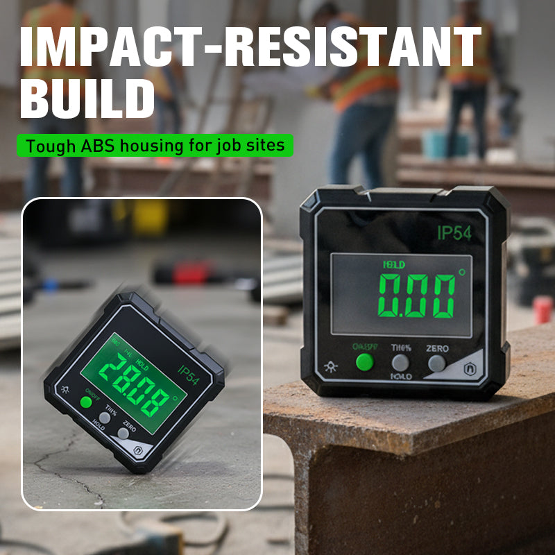 Arenzza IP54 waterproof magnetic digital angle gauge with digital display, designed for precise angle measurement in tools and garden use.