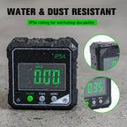 Arenzza IP54 waterproof magnetic digital angle gauge with digital display and magnetic base, ideal for tools and garden applications.