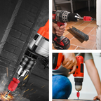Arenzza aluminum alloy quick change drill bit adapter for tools and garden use, shown with attached drill bits.