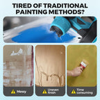 Arenzza cordless electric paint sprayer for DIY projects, showing the compact design and spray nozzle in use on a painted surface.