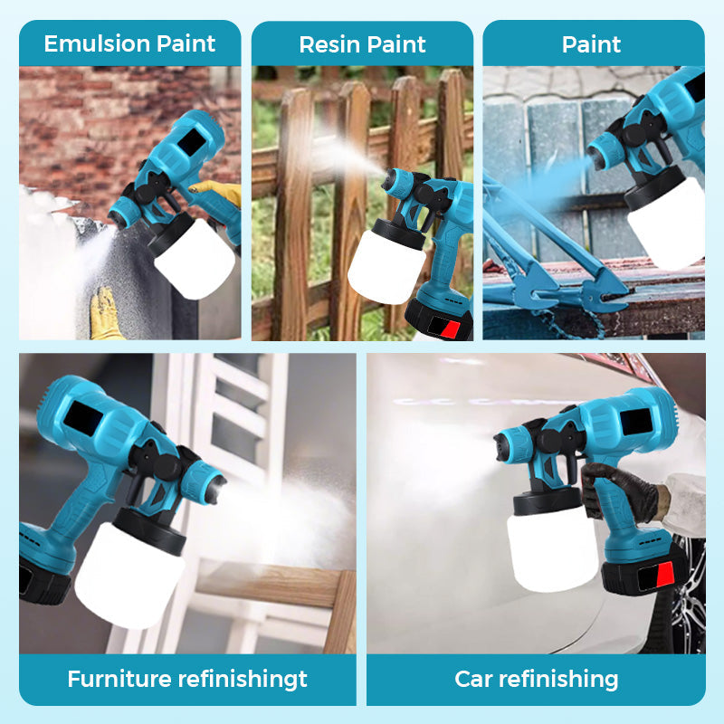 Arenzza cordless electric paint sprayer with nozzle and grip, designed for fast, clean DIY painting projects in tools and garden category.
