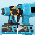 Arenzza cordless electric paint sprayer with blue and black design, handheld tool for fast, clean DIY painting projects.