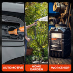 Arenzza battery-powered liquid transfer pump for fuel, water, and oils, featuring auto-stop and compact tool design.