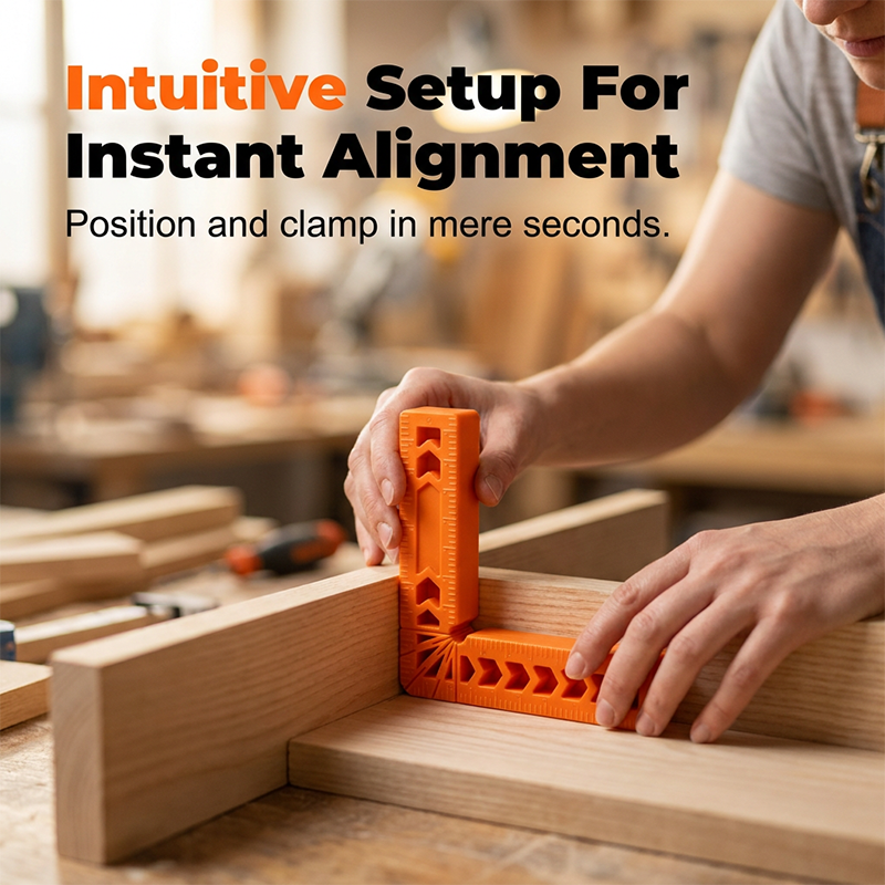 Arenzza 90-degree carpenter's square set with precise alignment, ideal for woodworking and construction projects.