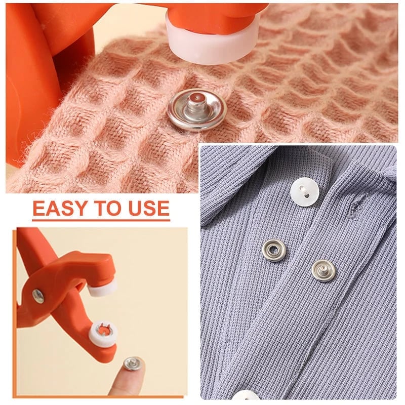 Arenzza metal snap buttons with fastener pliers tool kit for fabric and craft projects, featuring various snap fasteners and pliers.