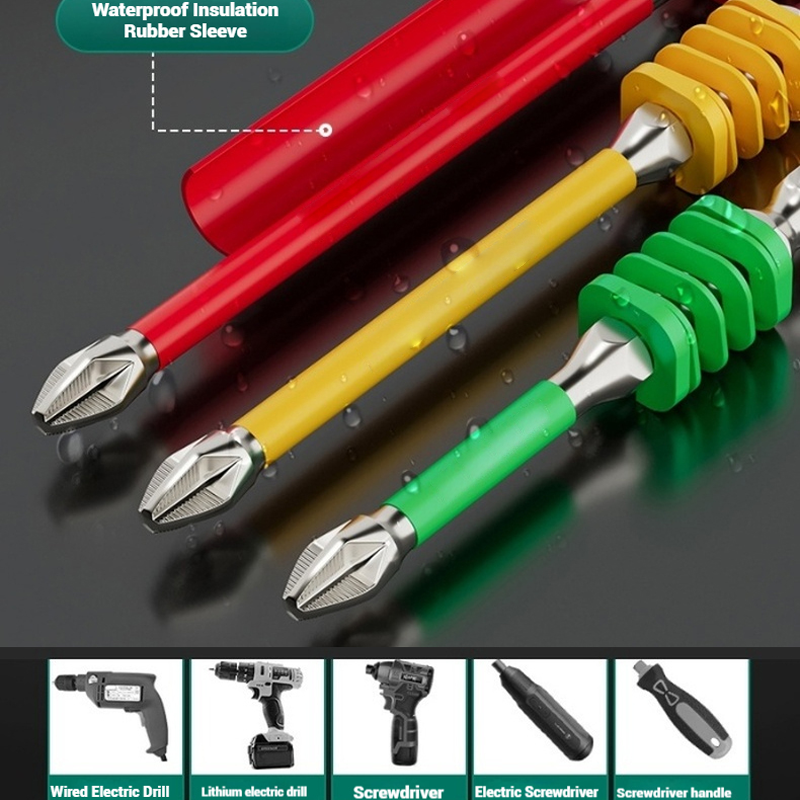 Arenzza anti-slip magnetic Phillips screwdriver bit with spring, designed for tools and garden use, shown in close-up view.
