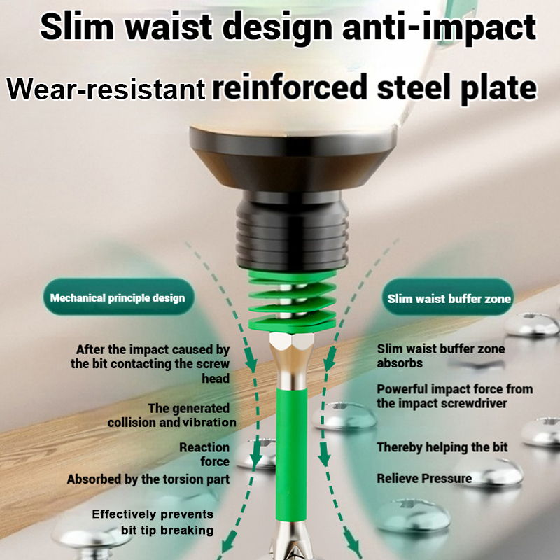 Arenzza anti-slip magnetic Phillips bit with spring for tools and garden use, featuring a metal shaft and magnetic tip.