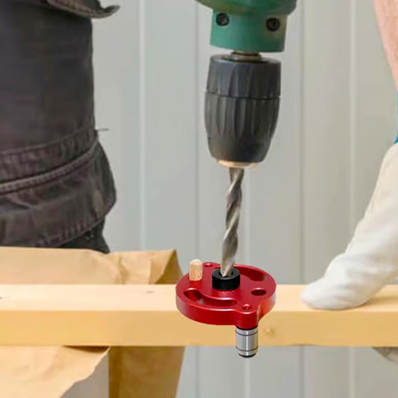 Arenzza Self-Centering Dowel Jig Kit for precision drilling and perfect wood joints in tools and garden projects.