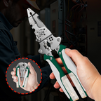 Arenzza multifunctional folding wire strippers with voltage tester, showing the compact tool with handles and testing features.