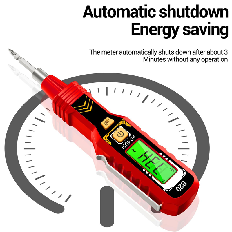 Arenzza non-contact voltage tester with LCD display, handheld electrical tester tool for detecting live wires safely.