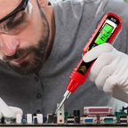 Arenzza non-contact voltage tester with LCD display showing voltage level, used for electrical safety testing in tools and garden applications.