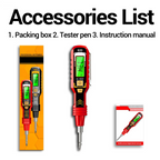 Arenzza non-contact voltage tester with LCD display, handheld electrical testing tool for detecting live wires safely.