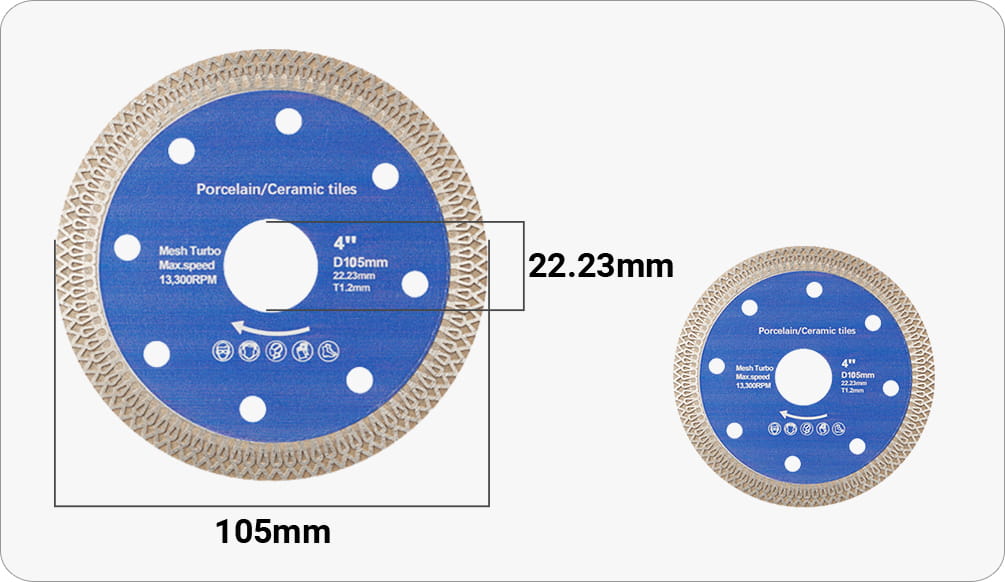 Arenzza ultra-thin master cutting disc for corrugated tiles, shown in a close-up view, designed for tools and garden applications.