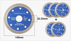 Arenzza ultra-thin master cutting disc for corrugated tiles, shown in use on a power tool, designed for precise cutting in tools and garden projects.