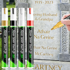 Arenzza Tombstone Marker Pen for fading grave inscriptions, black ink, designed for tools and garden use on headstones.
